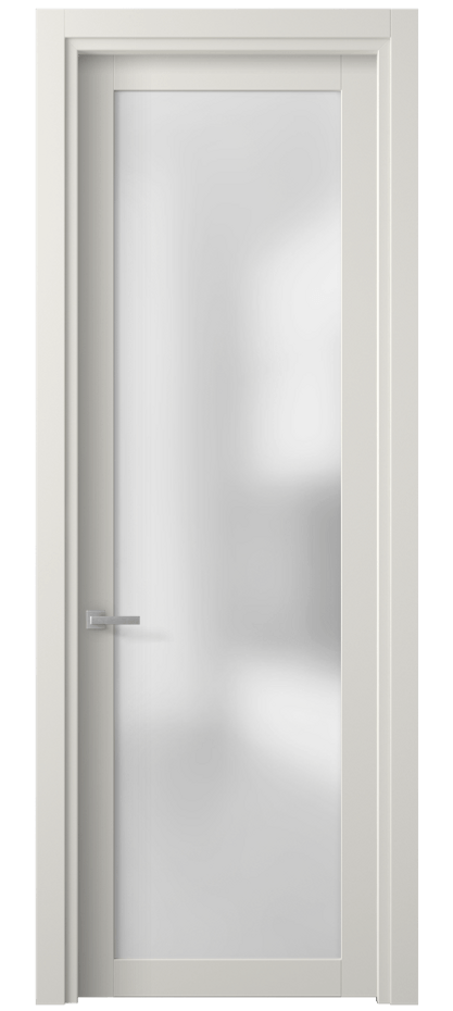 Межкомнатная дверь Планум 2102 ПЭТ белоснежный Сатинированное стекло Цена 27659 ₽ | Volhovec