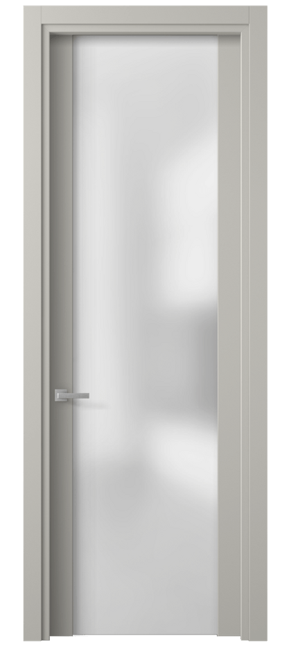 Межкомнатная дверь Планум 4114 Матовый тёплый серый Сатинированное стекло Цена 59299 ₽ | Volhovec