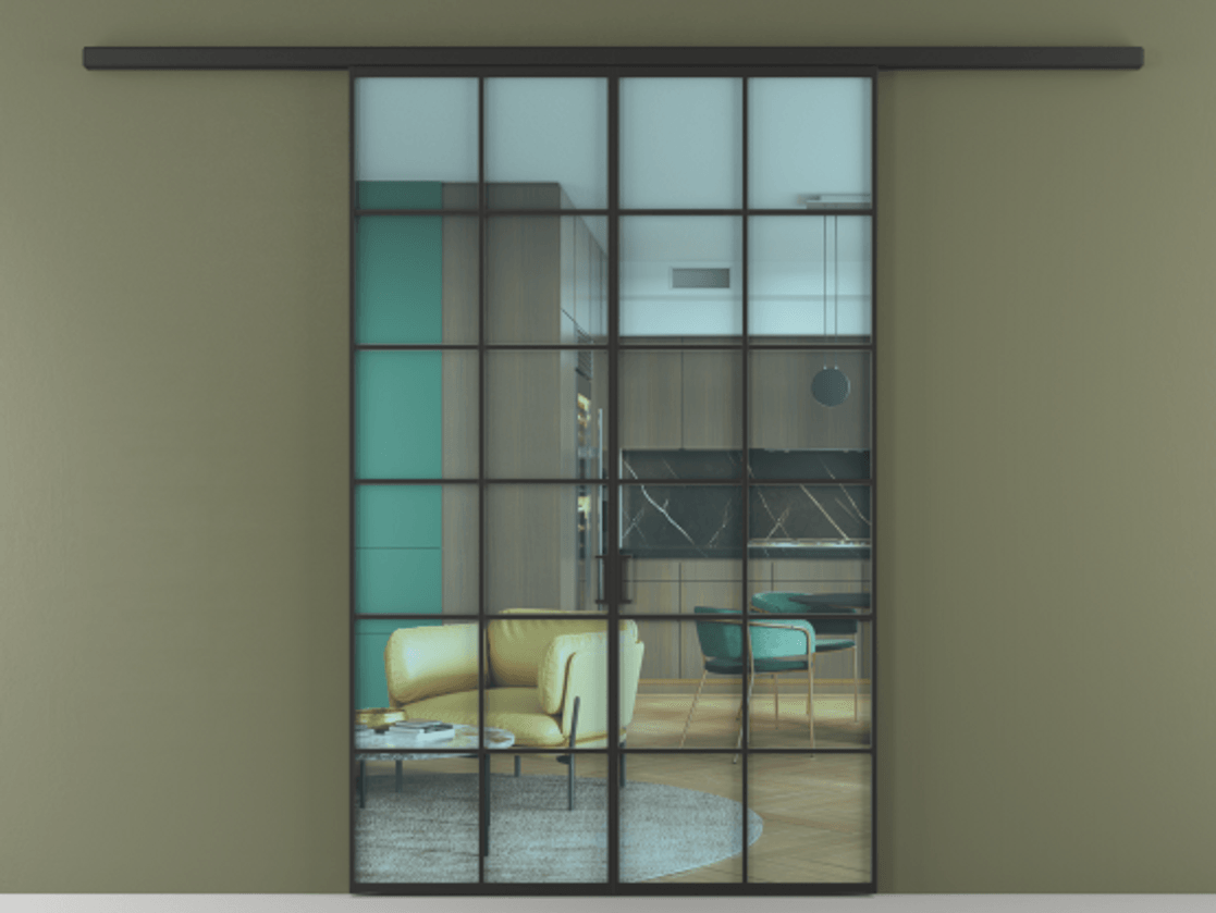 Перегородка Formato вдоль стены двустворчатая #VENDORCODE# #FURNISH# #GLASS# Цена #PRICE# #CURRENCY# | Volhovec