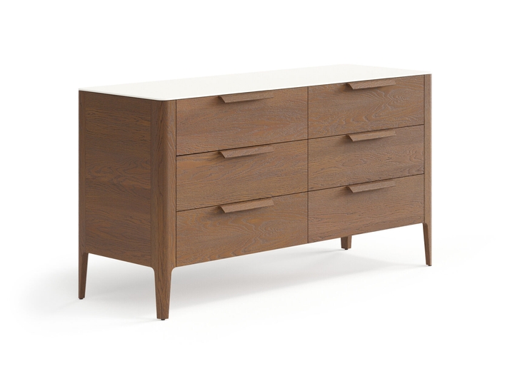 Мебель Комод Пьега 6 ящиков. Цвет Дуб каштановый матовый. Материал Массив дуба матовый. Коллекция Комод Пьега 6 ящиков. Картинка.