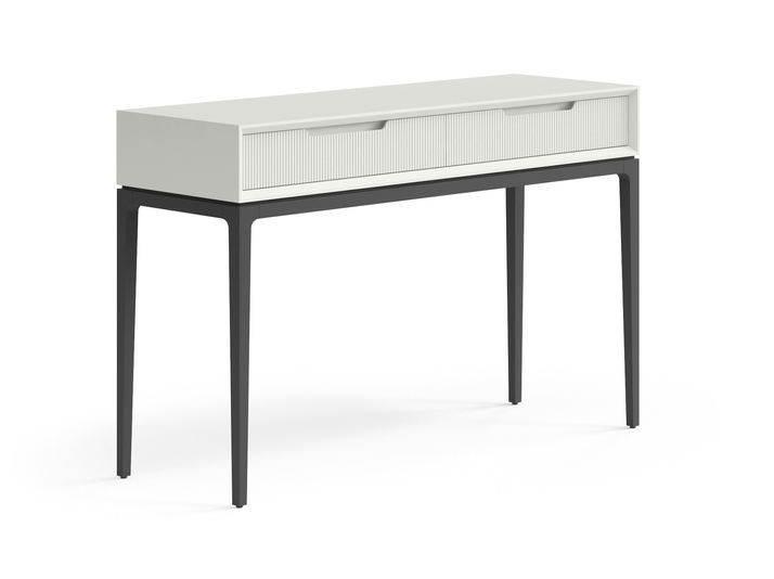 Мебель Консоль Вельвет 2 ящика. Цвет Матовый жемчужный. Материал Гладкая эмаль. Коллекция Консоль Вельвет 2 ящика. Картинка.