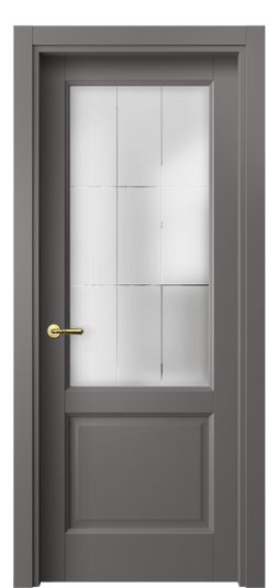 Дверь межкомнатная 1422 МКЛС Сатинированное стекло лофт. Цвет Матовый классический серый. Материал Гладкая эмаль. Коллекция Галант. Картинка.