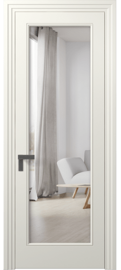 Дверь межкомнатная 8300 МЖМ Двустороннее зеркало. Цвет Матовый жемчужный. Материал Гладкая эмаль. Коллекция Рокка. Картинка.